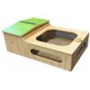Euroshoppingonline Casetta teca terrario tartarugario casa per taratarughe tartaruga di terra rettili recinto gabbia trasportino 60x40x23h tetto Verde