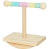 Generico Bird Perch Stand, Wooden Parrot Trainer, 6.5x3.35in Anti Slip Standing, Portable Bite Resistant Design, Stable Pet Accessory for Budgies, Parrots, Training, Resting