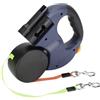 equlup Dog guinzagli retrattili, 300 cm 118 pollici doppi imbracature per cani a mano con la corda di trazione del gatto estensibile automatico con luce a led per piombo (Grigio scuro)