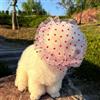 Generic Custodia, copricapo per cani traspirante e leggero, per anti-leccare e protezione dalle zanzare, protezione per il viso in morbida rete, fascia decorativa regolabile per esterni (S, rosso)