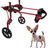 KAJILE Sedia Rotelle Regolabile Cani,Riabilitazione Zampe,Rosso,XXS-2