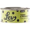 Generico Lev Umido Sfilaccetti Gatto Adult Tonno e Prosciutto, alimento complementare per gatti adulti di tutte le taglie e razze, gusto Tonno e Prosciutto | 12 scatolette da 140 grammi l'una.