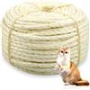 AccEncyc Corda in sisal per tiragraffi per gatti, diametro 1/6 mm, corda in sisal naturale per riparazione, tiragraffi per gatti, corda di riparazione torre per gatti, corda per sostituzione albero per gatti,