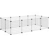 PawHut Recinto per Cuccioli e Piccoli Animali Modulabile in Metallo e PP, 12 Pannelli da 35x35cm Nero