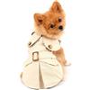 PAIDEFUL Pet Trench Coat per cani di piccola taglia ragazza ragazzo antivento moda giacca occidentale cintura abbigliamento autunno inverno cane vestiti per cucciolo chihuahua Yorkie, kaki, taglia M