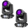 Osusuent 2PCS 200W Fascio Luce del Partito Lira LED Testa Mobile, RGBW LED Illuminazione Scena Focalizzazione Elettronica DMX512 con 18 Prismi e Rotazione a 360° per Discoteca DJ Bar Matrimonio