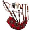 Tartancity Scottish Great Highland Bagpipe palissandro naturale argento supporti con custodia rigida & tutor libro