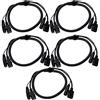 Pronomic Set da 5 Pronomic Stage IECD-1 Cavo Ibrido DMX C/DMX (cavo combinato per alimentazione e segnale DMX, lunghezza: 1 m) Nero