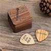 KEMEILA Plettri per chitarra in legno personalizzati con custodia, porta plettri personalizzati, scatola per plettro per musicisti, festa del papà, compleanno, regalo di Natale per chitarrista