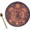 BestAlice Tamburo sciamanico, Tamburo a mano da 10 pollici con decorazione Albero della Vita, con bacchette, Suonatore di strumenti, Suono curativo, Tamburo sciamanico, Regalo per gli amanti della