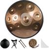Generic Kurd Minor 440 Hz Handpan, tamburo a mano in acciaio inox con custodia in viola, 10 note strumento musicale per adulti, 56 cm