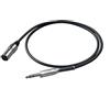 Proel BULK230LU2 - Cavo audio professionale bilanciato con connessioni Jack Stereo 6.3 mm a Cannon XLR 3P Maschio (2mt)