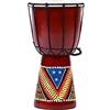 Ciffre Djembe 20 centimeters per Bambini - Tamburo Africano in Legno con Pelli di Capra, Dipinto a Mano - Strumento a Percussione Educativo - Modello a Pois Colorati