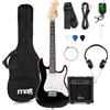 Max GigKit Junior Chitarra Elettrica Set per Principianti, Taglia 3/4, Nero - Kit Completo per Bambini 8-13, Amplificatore 20W, Cuffie, Custodia, Accordatore Digitale, Tracolla, Plettri, Corde di
