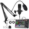 FROVOL 2025 Nuova scheda audio dal vivo con effetti mixer DJ e cambia voce, F998 Live Sound Card Audio Mixer, Scheda audio per Live Streaming, Luce LED Voice Changer Scheda audio