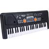 Comtex COMETX Pianoforte elettrico 49 tasti USB Organo elettronico Pianoforte elettrico con microfono Nero Musica digitale Tastiera elettronica Altoparlanti stereo integrati con 16 toni 8 ritmi 6 canzoni