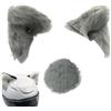 Generic Set di gatto casco 3D - Coppia riutilizzabile | Kitty orecchio adesivo moto accessorio quadrante | Bicycle Motorcycle Smooth superfici arredamento casco, copre, Grigio+coda, Se référer au descriptif