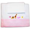 Zigozago - Set 3 pz Lenzuola in Piquet per culla con Ricamo Arca di Noè | Colore: Rosa | Federa, Lenzuolo e Coprimaterasso con Elastico | Misure 90x75 cm | Fatto a Mano, personalizzabile con nome