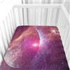 Hiseng Lenzuolo con angoli Neonato Lenzuola Carrozzina, Galassia Elasticizzati Coprimaterasso Biancheria da Letto Materassino Sacco a Pelo per Lettino Universale (Costellazione,80x160cm)