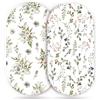 Odot Set di 2 Lenzuolo con Angoli Neonato, Lenzuola per Carrozzina Lenzuola da Culla Copri Fasciatoio Bambino Coprimaterasso in Cotone Morbido con Fascia Elastica (Giardino Verde,82x41cm)