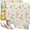 ms babyworld trendy - tappeto gioco per bambini - disponibile in 3 dimensioni a scelta - double-face, tappeto molto imbottito (1 cm) - con borsa per il trasporto. (Elephant/Selva, 200 * 180)