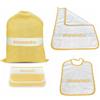 Tex family Set Asilo 4 Pezzi Personalizzato - Cotone Made in Italy - Sacco, Bavaglino, Asciugamano e Bustina con Ricamo Nome - Giallo
