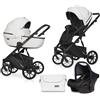 Riko Basic Passeggino Riko Basic Montana Ecco 3en1 BBtwin eco pelle. Carrello trio 3 pezzi in pelle. Bianco