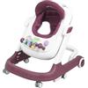 HUOLE Girello per Bambini, Passeggino Primi Passi con Altezza Regolabile, Babywalker con Vassoio Rimovibile Musicale Giocattolo, per Bambini 6+ Mesi, 60 * 55 * 70 cm - Rosa