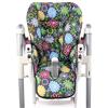 BambiniWelt by Rafael K. BAMBINIWELT Coprisedile di ricambio compatibile con Peg Perego Prima Pappa-Diner (fiori grigi colorati)