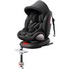 Dziranam Seggiolino Auto 0-36 kg Isofix i-Size, poggiatesta regolabile per,Gruppo 0/1/2/3,bambini piccoli e neonati con poggiapiedi(nero)