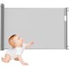 Froadp PVC Cancelletto di Sicurezza Estensibile, Tenda a Rullo per Scale, Barriera di Sicurezza Mobile, Cancello Retrattile Protezione per Bambini e Animali (0-150 cm, Grigio)