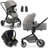 hauck Set Passeggino 3in1 Move N Care con Seggiolino Drive N Care - Trio Passeggino Neonati fino a 22 kg con Sospensioni e Seduta Reversibile - (Grigio Scuro)