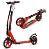 GYMAX Monopattino Spinta per Bambini 8+ Anni, Pieghevole e Portatile, Regolabile a 3 Altezze 86,5-101 cm, Manubrio con Campanello e Freno, in Alluminio, Grandi Ruote di 20 cm, Carico di 100 kg, Verde