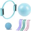 Generico Pilates Ring Set, 14 Magic Circle, Resistance Bands, Soft Pilates Ball, Yoga Massage Ball, Home Workout Equipment for Women & Beginners to Tone, Flexibility & Core Strength (3*)