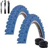 maxxi4you - Set di 2 copertoni per bicicletta Kenda K-829 Psycho da 24 per mountain bike, colore: blu 50-507 (24 x 1,95) + 2 camere d'aria DV con 3 leve per pneumatici