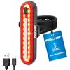 FISCHER Rear, luce LED per bicicletta Stop, 50 LED, luce posteriore con luce del freno, con batteria e funzione di ricarica USB, protezione dagli spruzzi d'acqua secondo IP44, approvato dalla StVZO,