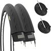 ECOVELO 2 COPERTONI 700 X 25C (25-622) + 2 CAMERE CON VALVOLA FRANCESE PNEUMATICI STRADALI PER BICI DA CORSA ROAD BIKE BDC STRADA DA PASSEGGIO (48mm)
