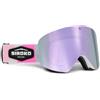 SIROKO - Maschera da Sci e Snowboard per Bambini GX Muffin Bianco/Rosa