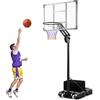 COSTWAY Canestro da Basket da Esterno per Adulti Professionale, Canestro da Basket Portatile e Regolabile 149-305 cm con Tabella Indistruttibile, 2 Ruote, Base Riempibile e Sacchetto di Pesi