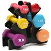 Liqzirtu - Portaoggetti per manubri - Supporto per pesi a 3 livelli, resistente e durevole, PVC nero, 23x23 cm, 3 kg max