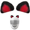 KORKUS 1 Paio di Orecchie di Gatto Pelose per Casco Sci, Bicicletta e Moto - Accessorio Decorazione Corna