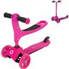 EVO Monopattino Cruiser 3 in 1, colore rosa, manico regolabile, design intercambiabile a 3 fasi, 2 ruote, ideale per bambini da 1 a 7 anni