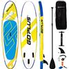 COSTWAY SUP Gonfiabile Adulti 305/335 cm, Stand Up Paddle Gonfiabile con Pinne, Leash, Pagaia, Pompa, Kit di Riparazione e Borsa, Carico Massimo 110 kg (Blu scuro, 305 x 76 x 15 cm)