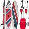 ALPIDEX Stand Up Paddle Gonfiabile 320 x 76 x 15 cm ISUP Portata Massima 200 kg Tavola SUP Leggero Stabile Set Completo, Colore:Bianco