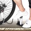 Generic Mini Pompa per Bici, Pompa Ad Aria per Bicicletta Portatile con Pedale Antiscivolo, Robusta Ad Aria a Mano per Bici Elettrica, Gonfiatore Leggero per Francia e Stati Uniti (Bianco, Oro)