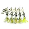 LENPABY 5PCS piuma ami da pesca, Rooster Tail, Fishing spinner Spoon esche ruotabile Inline Bass pesca alla trota affrontare esche 8.1 cm-10.5g Spinners, Spinnerbaits, Blade spinner esche