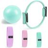 Generico Pilates Equipment, Pilates Ring and Ball Set: Yoga Ring, Ball, 3pcs Booty Bands, for Full-Body Toning Stretching & Strength Training (green)