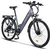 nakxus Bicicletta elettrica 26M208, bicicletta elettrica da 26, da trekking, con batteria al litio da 36 V, 13 Ah, fino a 60 KM, motore da 250 W, compatibile con l'UE, colore: grigio