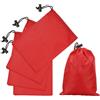 QUARKZMAN 5Pcs Sacchetto In Poliestere 210D Con Cordino E Fermaglio, 15 x 20 Cm Borse Impermeabili Per Viaggio E Organizzazione Abiti, Piegevoli, Per Palestra E Viaggi, Rosso