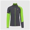Karpos 2531062-314 ALAGNA R F.-Z Fleece Maglia Lunga Uomo Dark Grey Apple Green Taglia L